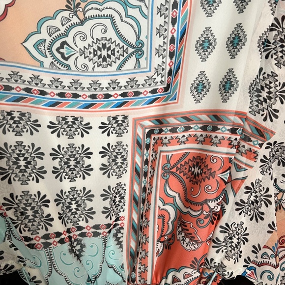 Dress Barn Drape Sleeve Print Dress Size 4 - Picture 5 of 7